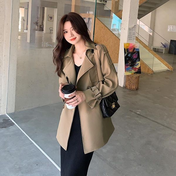 women's trench coats winter scene shooting spot han edition lapel retro chic temperament bind in long coat, Tan;black
women's trench coats winter scene shooting spot han edition lapel retro chic temperament bind in long coat, Tan;black