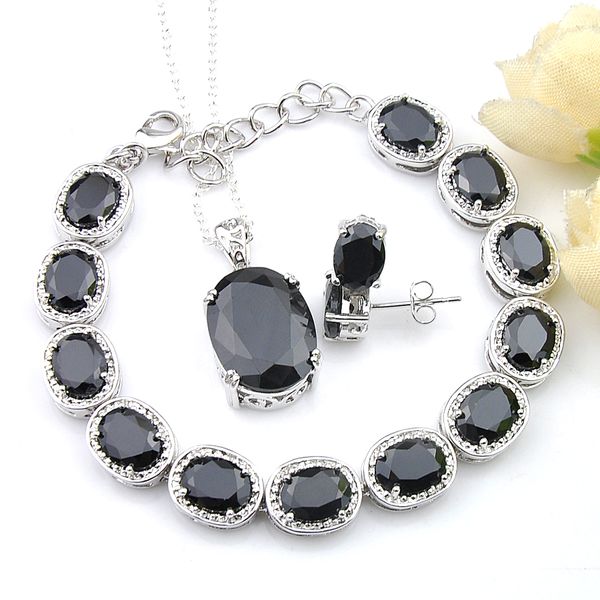 luckyshine 3 pcs lot ellipse black onyx holiday jewelry sets 925 silver necklace woman's pendants stud earrings pendant
luckyshine 3 pcs lot ellipse black onyx holiday jewelry sets 925 silver necklace woman's pendants stud earrings pendant