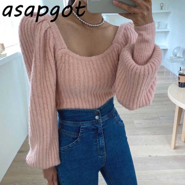 autumn temperament chic korean slim square neck lantern sleeve knitted woman tshirts casual retro waist loose fashion wild 210610, White
autumn temperament chic korean slim square neck lantern sleeve knitted woman tshirts casual retro waist loose fashion wild 210610, White