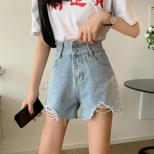 women shorts summer korean clothing high waist irregular burr hole denim women's, White;black
women shorts summer korean clothing high waist irregular burr hole denim women's, White;black