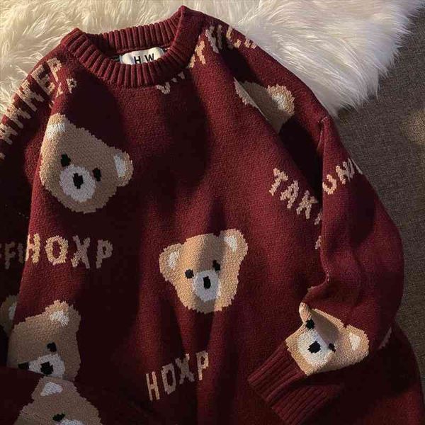 women oversize sweaters y2k pullover kawaii knitted bear sweater korean long sleeve autumn winter women harajuku loose retro top, White;black
women oversize sweaters y2k pullover kawaii knitted bear sweater korean long sleeve autumn winter women harajuku loose retro top, White;black