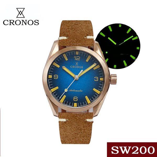 wristwatches cronos men textured dial watch bronze cusn8 automatic pt5000 sw200 sapphire crystal leather rubber strap, Slivery;brown
wristwatches cronos men textured dial watch bronze cusn8 automatic pt5000 sw200 sapphire crystal leather rubber strap, Slivery;brown