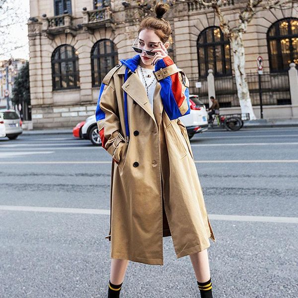 women's trench coats 2021 coat spring and autumn women causal long sleeve with hood spliced female muje outwear fy28, Tan;black
women's trench coats 2021 coat spring and autumn women causal long sleeve with hood spliced female muje outwear fy28, Tan;black