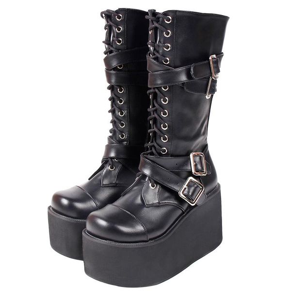 angelic imprint women motorcycle cool punk boots lady lolita shoes woman high round heels pumps straps lace up 33-47 7002 10cm, Black
angelic imprint women motorcycle cool punk boots lady lolita shoes woman high round heels pumps straps lace up 33-47 7002 10cm, Black
