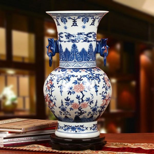 vases jingdezhen ceramic antique hand painted blue and white glazed red double elephant ears birthday pomegranate flower vase
vases jingdezhen ceramic antique hand painted blue and white glazed red double elephant ears birthday pomegranate flower vase