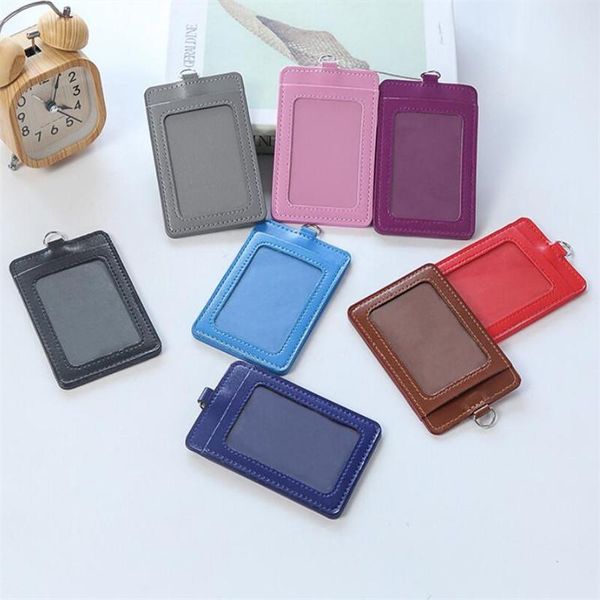 card holders luxury quality 610 pu leather material double sleeve id badge case clear bank holder accessories, Brown;gray
card holders luxury quality 610 pu leather material double sleeve id badge case clear bank holder accessories, Brown;gray