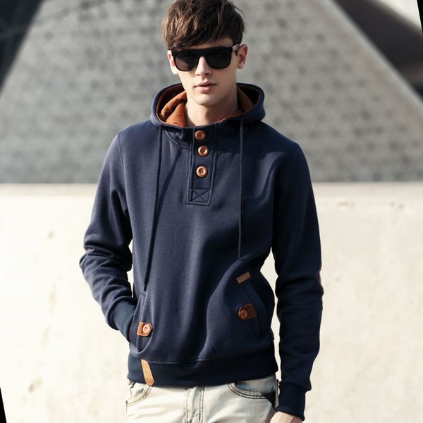godlikeu mens casual button hooides male solid sweatshirts hooded jacket streetwear fashion, Black
godlikeu mens casual button hooides male solid sweatshirts hooded jacket streetwear fashion, Black