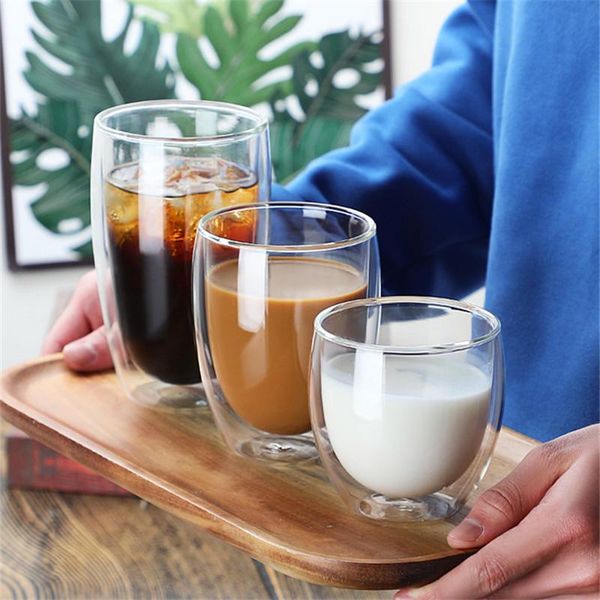 wine glasses double wall glass cup heat insulation office household transparent portable water cold drinking mugs coffee cups
wine glasses double wall glass cup heat insulation office household transparent portable water cold drinking mugs coffee cups