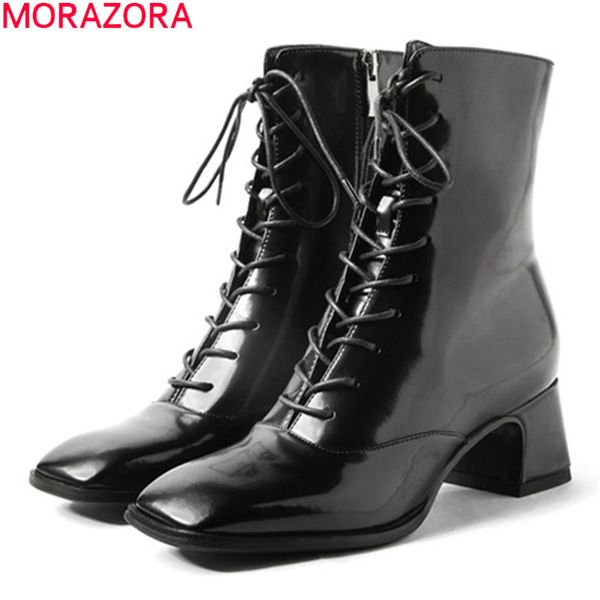morazora arrival fashion ankle boots genuine leather boots thick heels square toe lace up ladies shoes black 210506
morazora arrival fashion ankle boots genuine leather boots thick heels square toe lace up ladies shoes black 210506