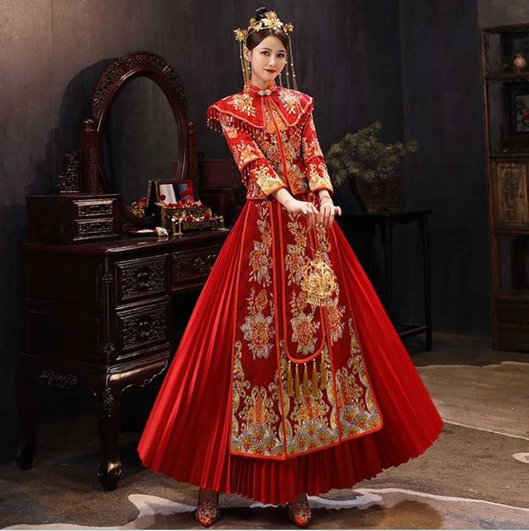 tang suit women qipao dress chinese style shawl wealthy flower show wo clothing girl slim wedding dragon and phoenix gown ethnic, Red
tang suit women qipao dress chinese style shawl wealthy flower show wo clothing girl slim wedding dragon and phoenix gown ethnic, Red