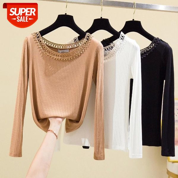korean 2021 women's tshirt autumn winter lace long sleeve cotton thick ladies elastic basic t shirt clothing #am60, White
korean 2021 women's tshirt autumn winter lace long sleeve cotton thick ladies elastic basic t shirt clothing #am60, White