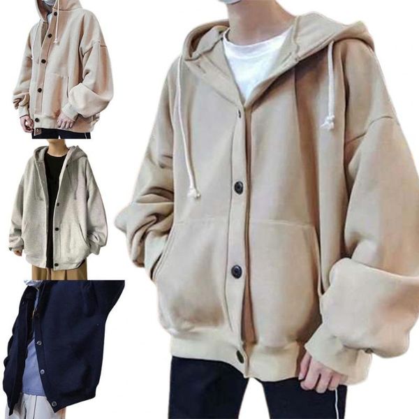 men's jackets spring men oversize jacket fashion couple solid color thin loose hooded coat autumn mens single-breasted cardigan with ha, Black;brown
men's jackets spring men oversize jacket fashion couple solid color thin loose hooded coat autumn mens single-breasted cardigan with ha, Black;brown