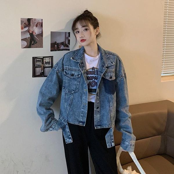 denim short jacket female 2021 spring and autumn large size korean style trendy color matching loose thin outer women's jackets, Black;brown
denim short jacket female 2021 spring and autumn large size korean style trendy color matching loose thin outer women's jackets, Black;brown