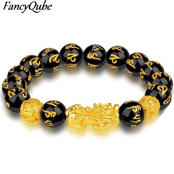 obsidian stone beads bracelets chinese fengshui wristband wealth good luck bracelet men women chain, Black
obsidian stone beads bracelets chinese fengshui wristband wealth good luck bracelet men women chain, Black
