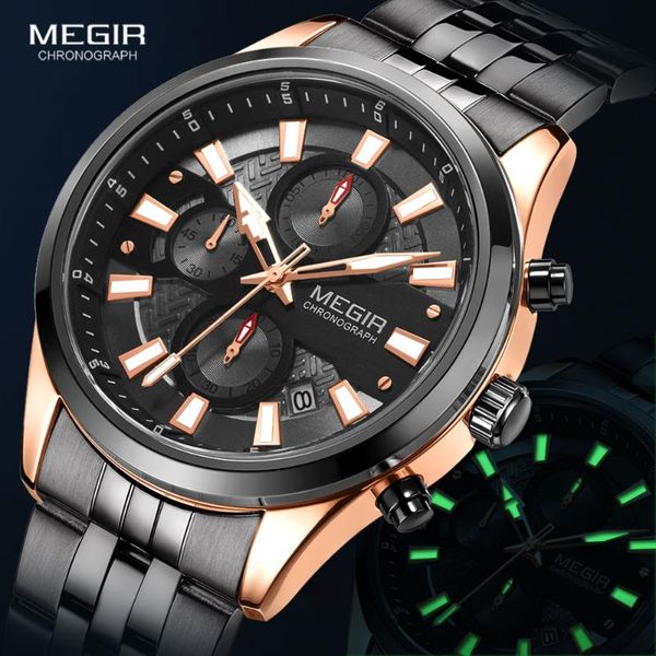 wristwatches megir men's chronograph quartz watches 2021 luxury military sports stainless steel wrist watch luminous hands 30m waterpro, Slivery;brown
wristwatches megir men's chronograph quartz watches 2021 luxury military sports stainless steel wrist watch luminous hands 30m waterpro, Slivery;brown