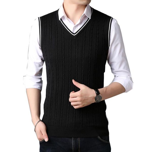 men's vests tfetters men clothes 2021 autumn winter classic v-neck sleeveless sweater mens knitwear wear fashion black for boy, Black;white
men's vests tfetters men clothes 2021 autumn winter classic v-neck sleeveless sweater mens knitwear wear fashion black for boy, Black;white