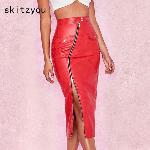 skirts skitzyou women red pu bodycon knee length high waist open fork female party skirt saia faldas mujer moda, Black
skirts skitzyou women red pu bodycon knee length high waist open fork female party skirt saia faldas mujer moda, Black