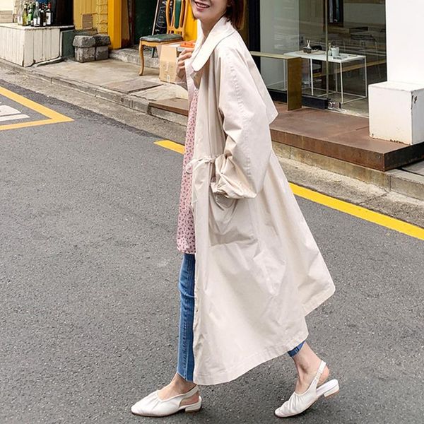 women's trench coats johnature casual korean turn-down collar thin women 2021 all match loose solid color tie pockets single-breasted c, Tan;black
women's trench coats johnature casual korean turn-down collar thin women 2021 all match loose solid color tie pockets single-breasted c, Tan;black