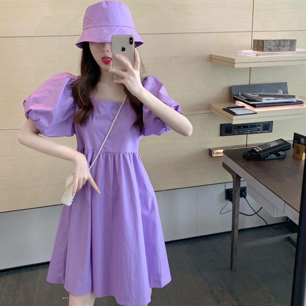 summer purple women puff sleeve mini dress ladies robe solid color square collar loose kawaii shirt and hat 210514, Black;gray
summer purple women puff sleeve mini dress ladies robe solid color square collar loose kawaii shirt and hat 210514, Black;gray