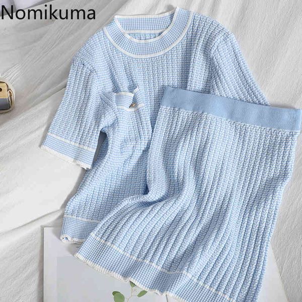 nomikuma chic women two piece set o neck short sleeve t shirt high waist mini skirt korean style knitted suits outfits 210514, White
nomikuma chic women two piece set o neck short sleeve t shirt high waist mini skirt korean style knitted suits outfits 210514, White