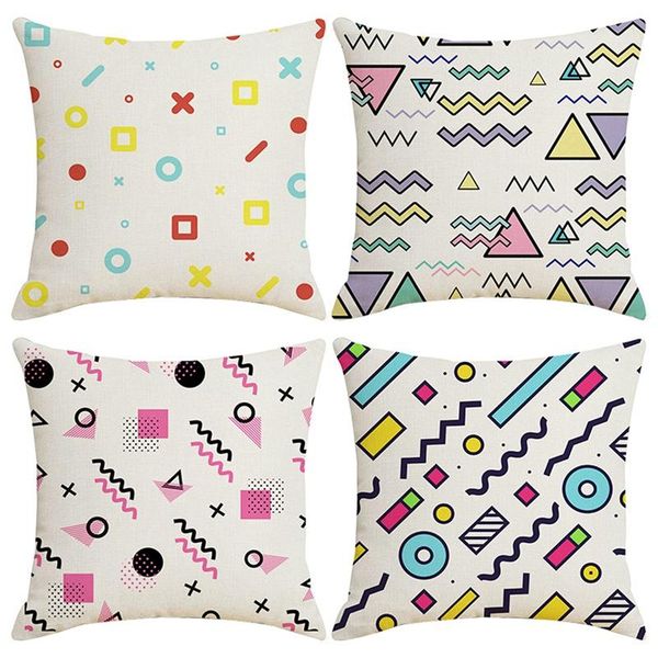 pillow case 4 pcs memphis geometric patterned pillowcase linen cover home decor square cushion printing
pillow case 4 pcs memphis geometric patterned pillowcase linen cover home decor square cushion printing