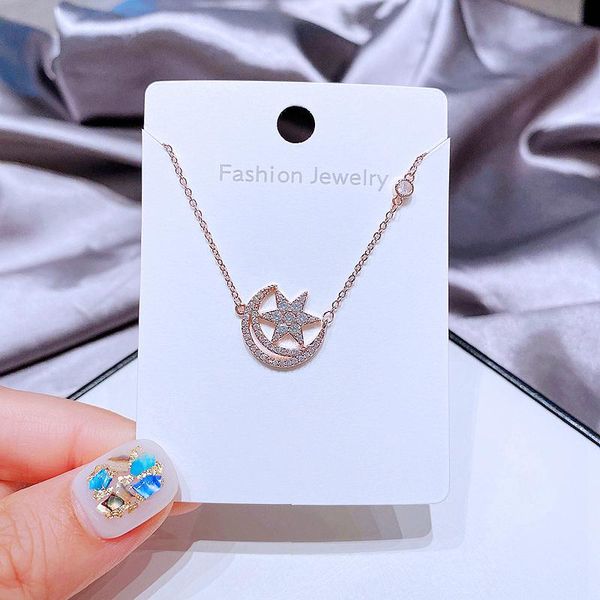 chains migga trendy cubic zircon star moon charm necklace for women rose gold color clavicle chain jewelry, Silver
chains migga trendy cubic zircon star moon charm necklace for women rose gold color clavicle chain jewelry, Silver