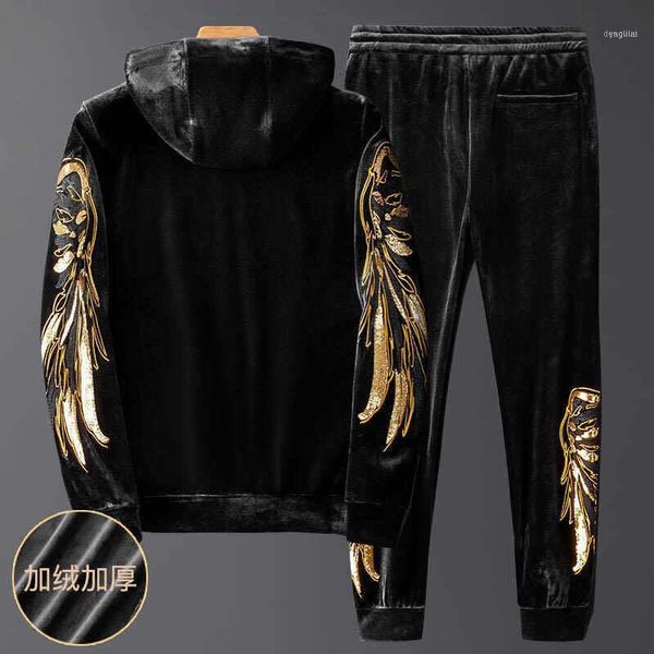 plus velvet thickened gold leisure sports suit men's slim winter two-piece men's1, Gray
plus velvet thickened gold leisure sports suit men's slim winter two-piece men's1, Gray
