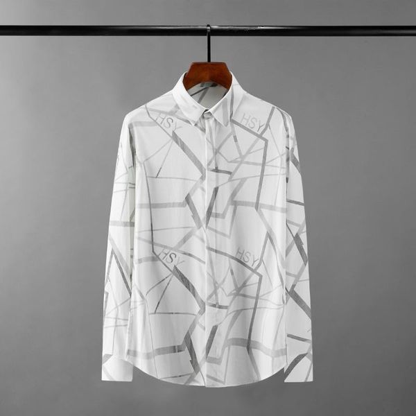 men's casual shirts long sleeve male luxury graduated color printed mens dress fashion slim fit party man 4xl, White;black
men's casual shirts long sleeve male luxury graduated color printed mens dress fashion slim fit party man 4xl, White;black