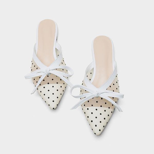 mesh closed-toe slippers women's pointed flat heel fashion shoes 2021 summer a- line polka dot low fairy, Black
mesh closed-toe slippers women's pointed flat heel fashion shoes 2021 summer a- line polka dot low fairy, Black