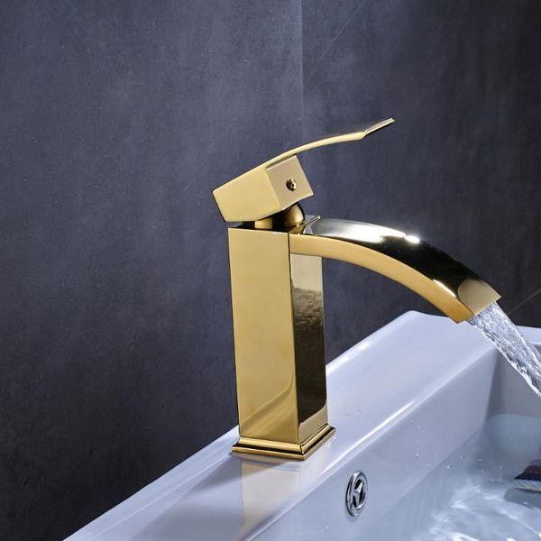 bathroom sink faucets golden finish brass faucet mixer tap one hole
bathroom sink faucets golden finish brass faucet mixer tap one hole
