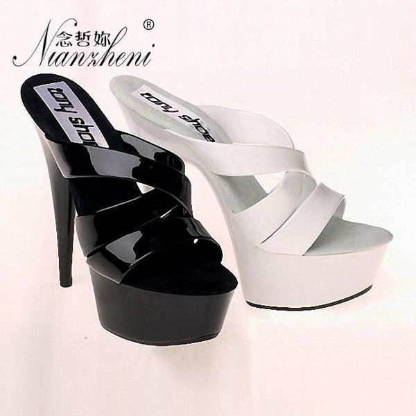 slippers summer hollow open toe big size women's 15cm thin heels 6 inches fetish trend concise elegant classics mature show, Black
slippers summer hollow open toe big size women's 15cm thin heels 6 inches fetish trend concise elegant classics mature show, Black