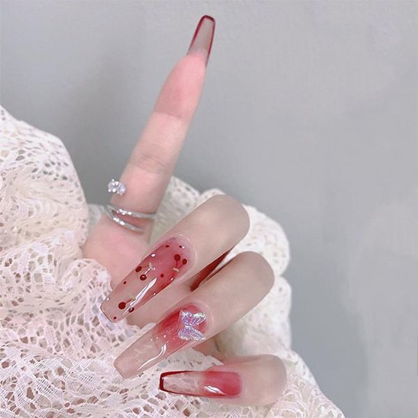 nail gel 24pcs cherry butterfly print patch glue type removable long paragraph fashion manicure fake, Red;pink
nail gel 24pcs cherry butterfly print patch glue type removable long paragraph fashion manicure fake, Red;pink