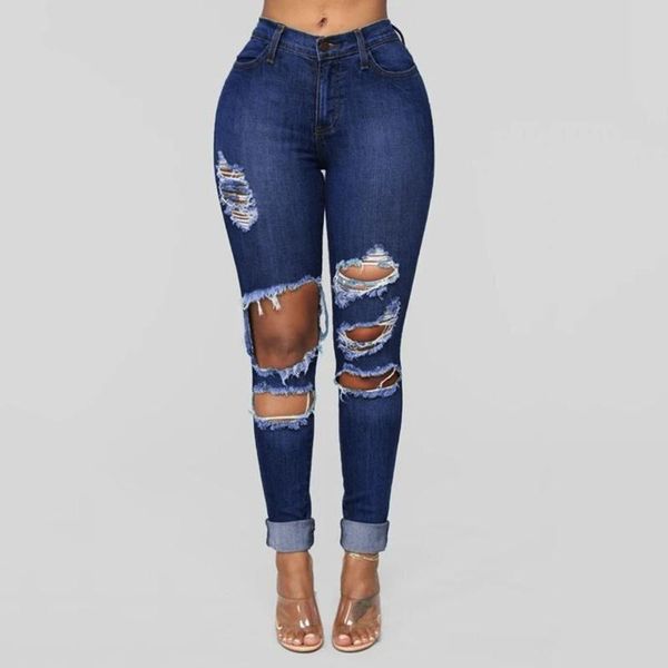 women's jeans 40# stretch ripped hole for girls womens denim slim destroyed pants pencil pant streetwear women, Blue
women's jeans 40# stretch ripped hole for girls womens denim slim destroyed pants pencil pant streetwear women, Blue