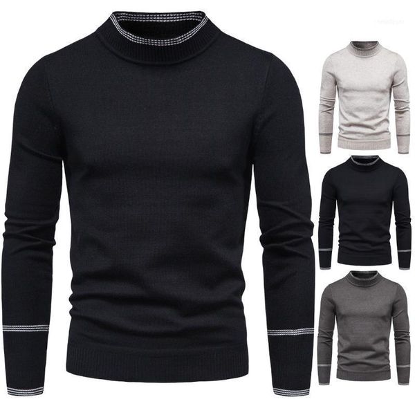 sweater men 2021 men's knitted semi-turtleneck pullover slim-fitting long-sleeved sweater1, White;black
sweater men 2021 men's knitted semi-turtleneck pullover slim-fitting long-sleeved sweater1, White;black