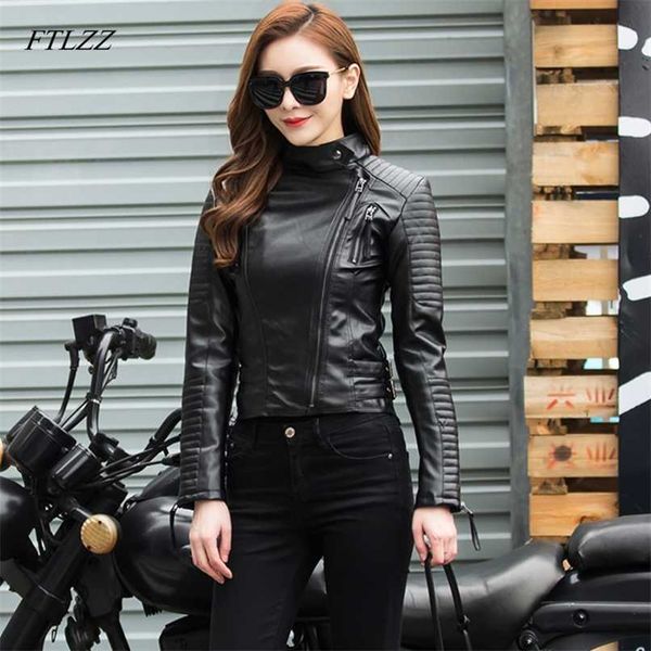ftlzz women basic faux leather jacket autumn winter soft pu leather punk coats female short bomber leather jackets 211007, Black
ftlzz women basic faux leather jacket autumn winter soft pu leather punk coats female short bomber leather jackets 211007, Black