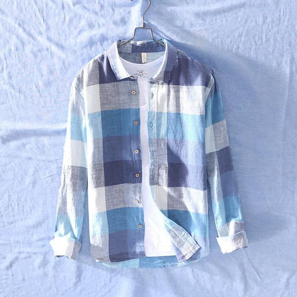 men's casual shirts 2022 arrivals long sleeve plaid turn down collar summer literary style linen cotton shirt men blue, White;black
men's casual shirts 2022 arrivals long sleeve plaid turn down collar summer literary style linen cotton shirt men blue, White;black