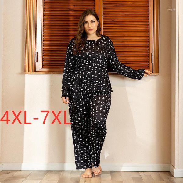 women's tracksuits ladies autumn winter plus size pajamas set for women home wear suit long sleeve black print t-shirt and pants 4xl 5x, Gray
women's tracksuits ladies autumn winter plus size pajamas set for women home wear suit long sleeve black print t-shirt and pants 4xl 5x, Gray