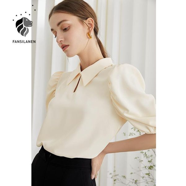 women's blouses & shirts fansilanen office lady french retro shirt female summer 2021 niche apricot five-point sleeve lantern button, White
women's blouses & shirts fansilanen office lady french retro shirt female summer 2021 niche apricot five-point sleeve lantern button, White