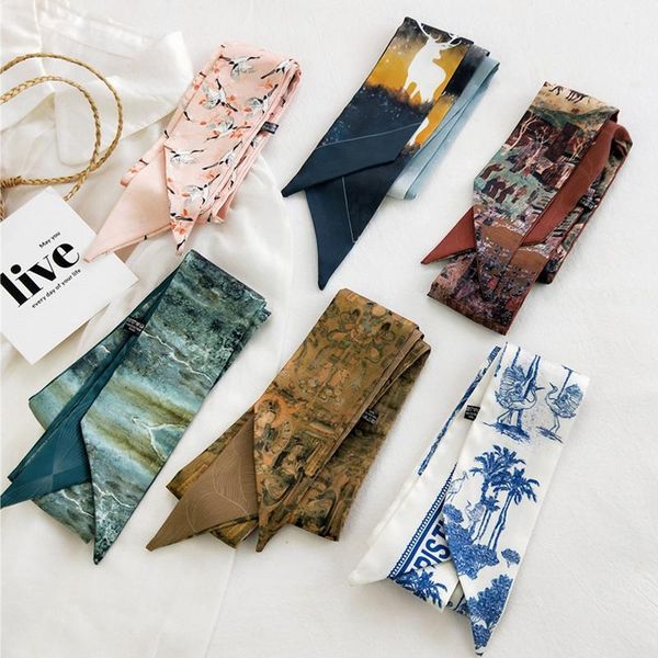 scarves moribty long skinny women silk scarf neckerchief spring-autumn hair ribbon headscarf foulard luxury print neck ties bag wrap, Blue;gray
scarves moribty long skinny women silk scarf neckerchief spring-autumn hair ribbon headscarf foulard luxury print neck ties bag wrap, Blue;gray