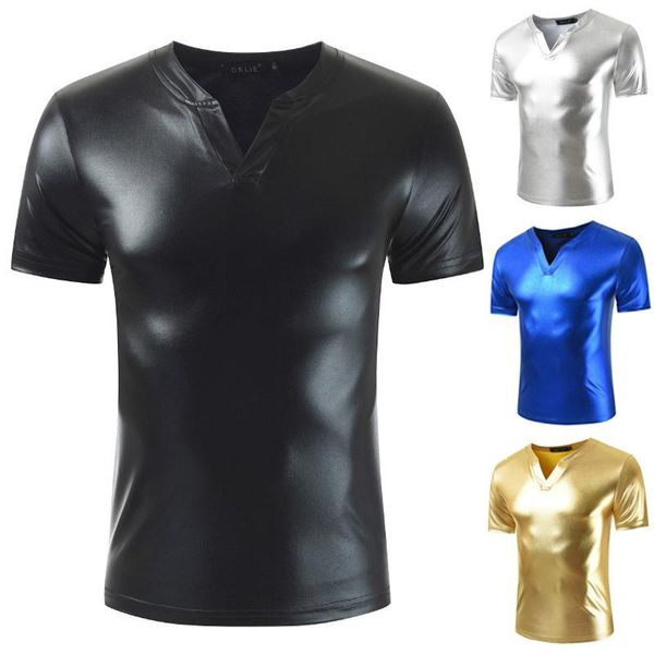men's casual shirts stamping bright face performance clothes slim fit short sleeve v-neck t-shirt wet bag hair, White;black
men's casual shirts stamping bright face performance clothes slim fit short sleeve v-neck t-shirt wet bag hair, White;black