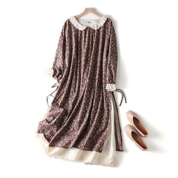 2021vintage japanese style lace peter pan collar long sleeve rustic flowers print cotton layers dress 2021 autumn, Black;gray
2021vintage japanese style lace peter pan collar long sleeve rustic flowers print cotton layers dress 2021 autumn, Black;gray