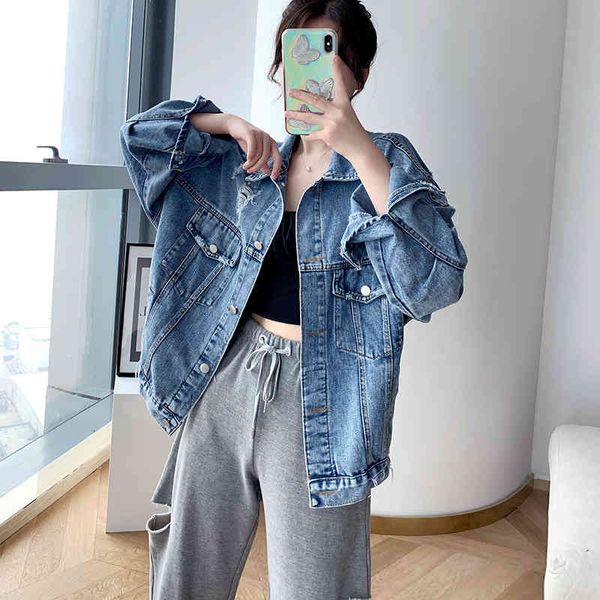 women's jackets korean-style women's jean jacket, long coat with loose casual pockets 8kg4, Black;brown
women's jackets korean-style women's jean jacket, long coat with loose casual pockets 8kg4, Black;brown