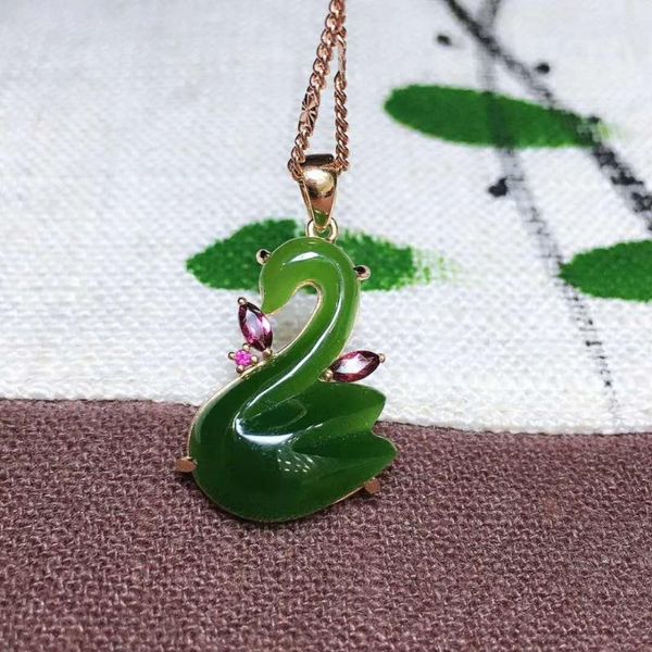 lockets 18k gold and tianbi jade pendanth08#, Silver 
lockets 18k gold and tianbi jade pendanth08#, Silver