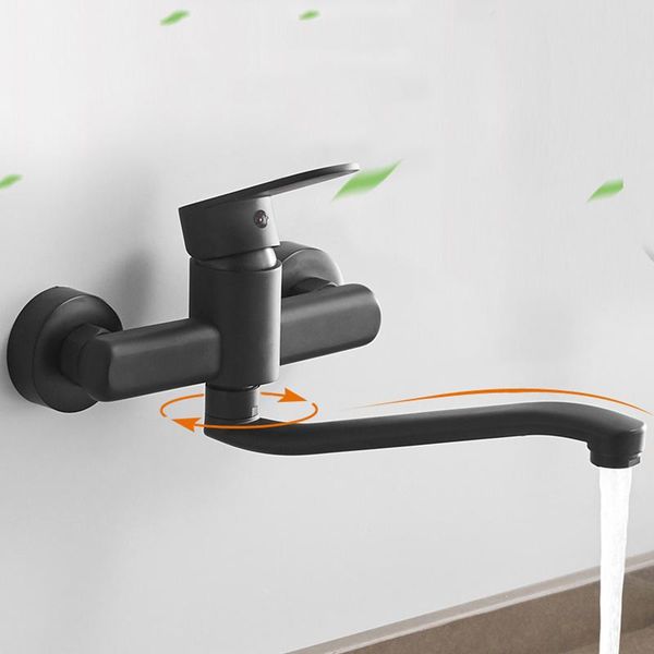 kitchen faucets black wall-mounted and cold faucet rotatable basin laundry pool wall
kitchen faucets black wall-mounted and cold faucet rotatable basin laundry pool wall