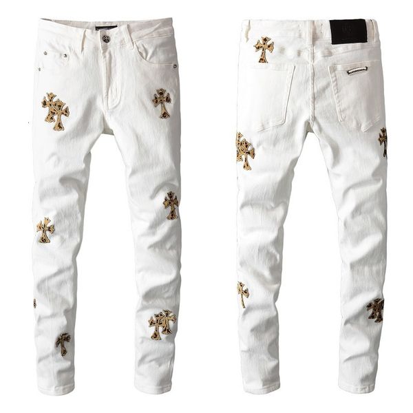 jeans street chic ch crow's heart cross casual wash old high hip hop slim #724, Blue
jeans street chic ch crow's heart cross casual wash old high hip hop slim #724, Blue
