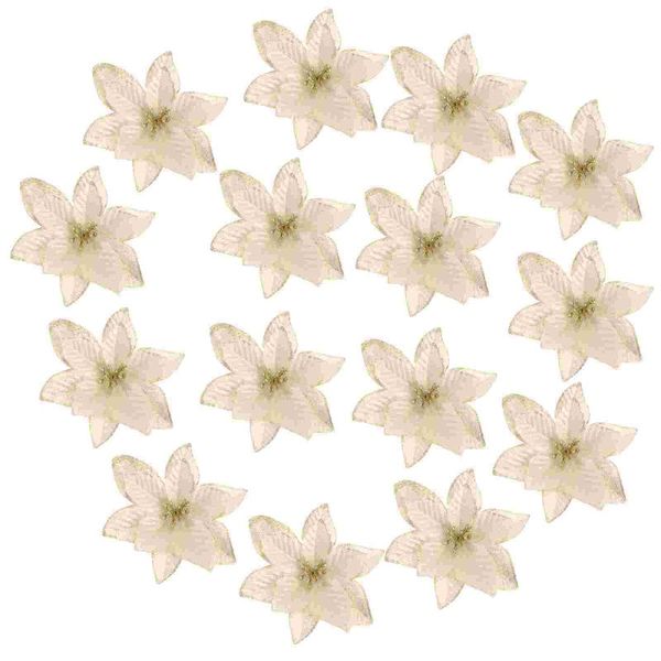 decorative flowers & wreaths 30pcs golden christmas tree flower glitter simulate floral ornaments delicate hanging decor
decorative flowers & wreaths 30pcs golden christmas tree flower glitter simulate floral ornaments delicate hanging decor