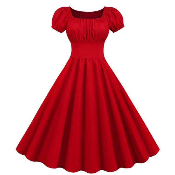 casual dresses vintage women's mini dress square neck short sleeves solid color retro ladies elastic waist party swing a-line #t3p, Black;gray
casual dresses vintage women's mini dress square neck short sleeves solid color retro ladies elastic waist party swing a-line #t3p, Black;gray