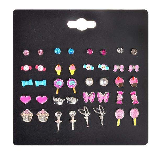 stud 2021 20 pairs kids earrings set mixed color cute animal heart pearl cz studs kit, Golden;silver
stud 2021 20 pairs kids earrings set mixed color cute animal heart pearl cz studs kit, Golden;silver