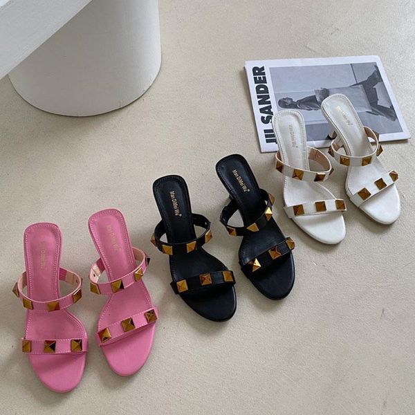 slippers 2021 fashion rivet women slipper ladies elegant thin high heel sandal summer outdoor female peep toe beach slides, Black
slippers 2021 fashion rivet women slipper ladies elegant thin high heel sandal summer outdoor female peep toe beach slides, Black
