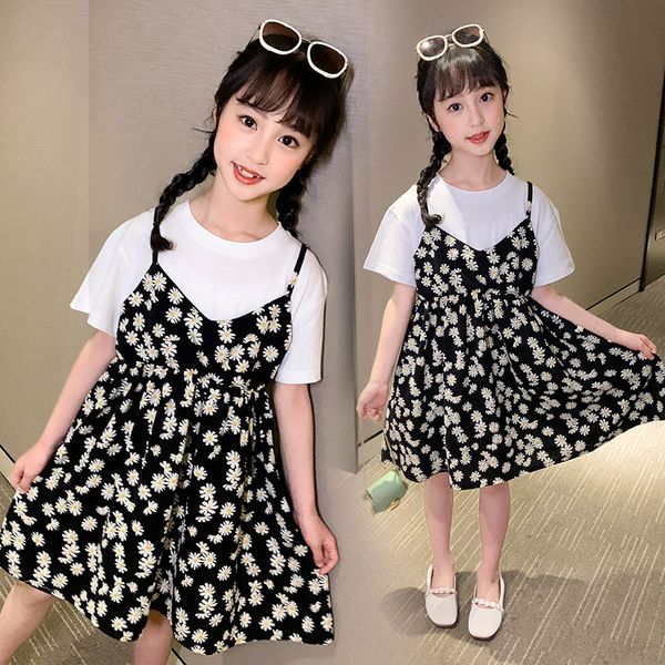 chill kids 2021 summer flowers girls dresses cute o-neck yellow floral dress splice fake two dress baby girls clothes 3-12 years, White
chill kids 2021 summer flowers girls dresses cute o-neck yellow floral dress splice fake two dress baby girls clothes 3-12 years, White